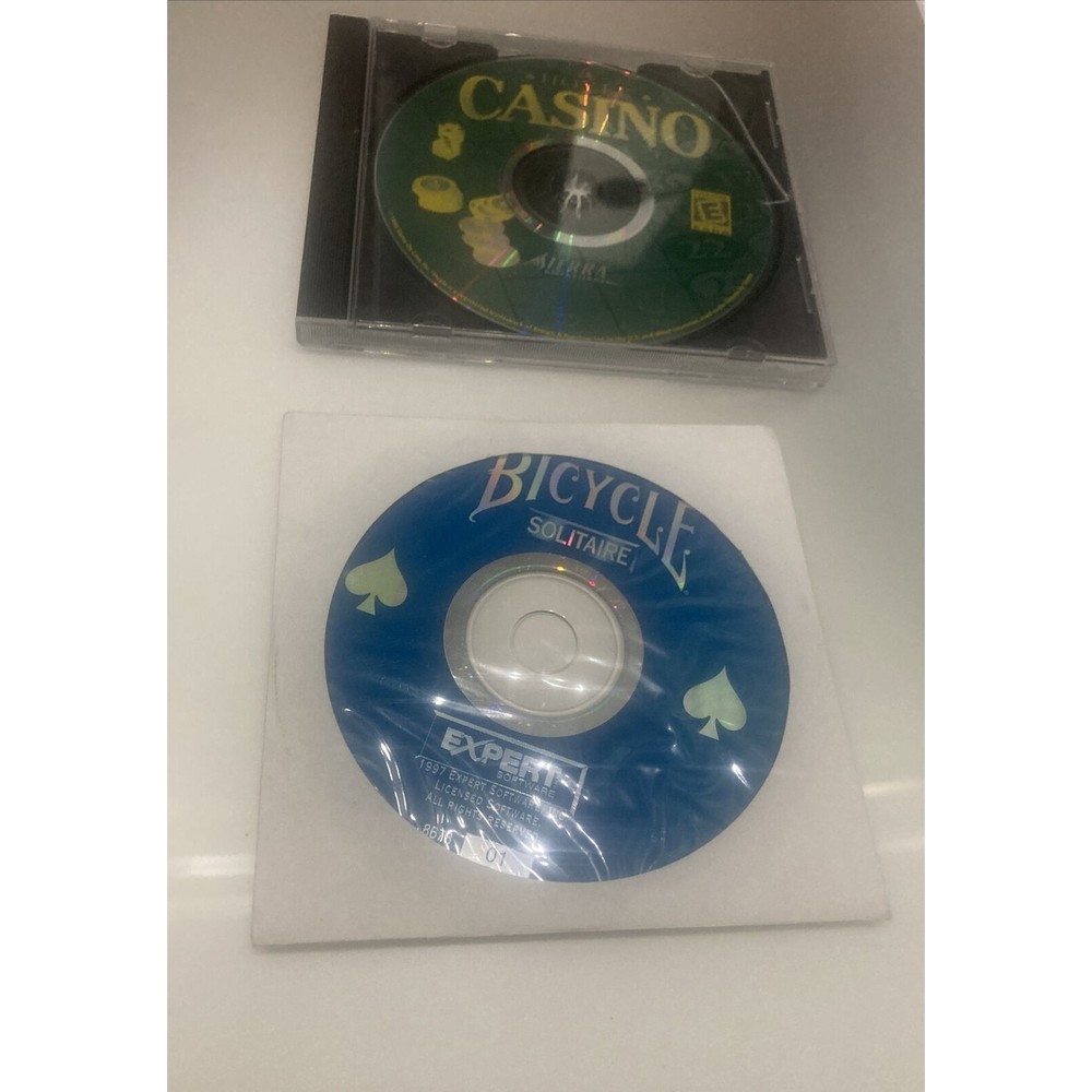 Bicycle Solitaire & Hoyle Casino Sierra PC CD ROM Bundle Video Game 1997 1999